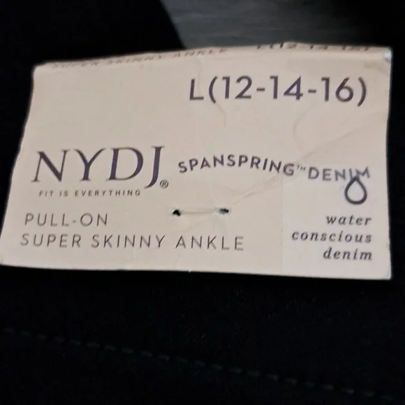 NYDJ Super Skinny Ankle Pull-On Jeans In SpanSpring Denim With Side Slits - Picture 7 of 9